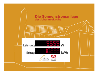 Gro&szlig;anzeige Display Solar Ertrag